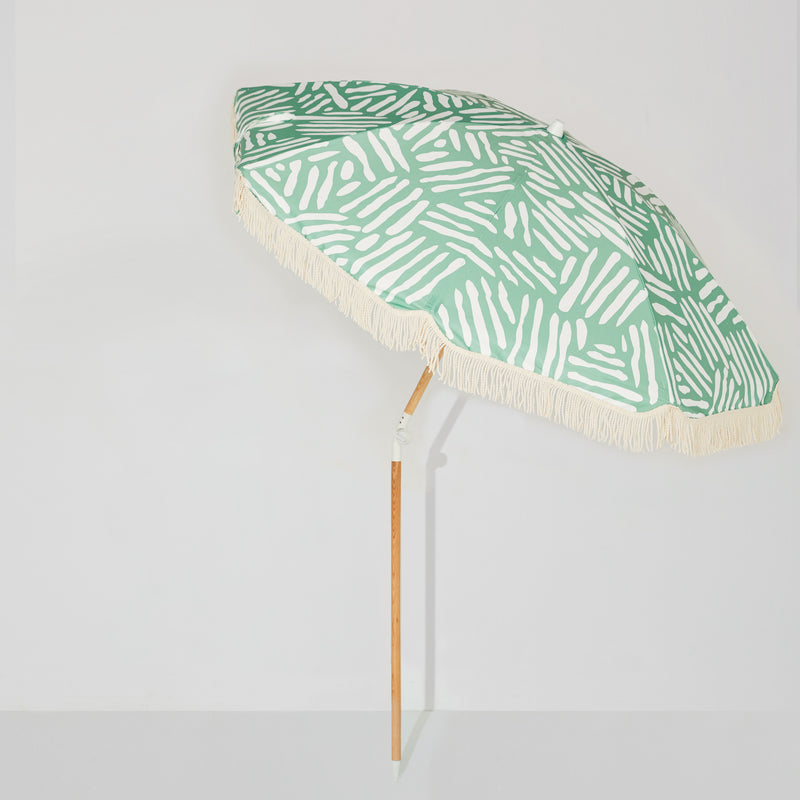 Premium Beach Umbrella - Khaki Dash