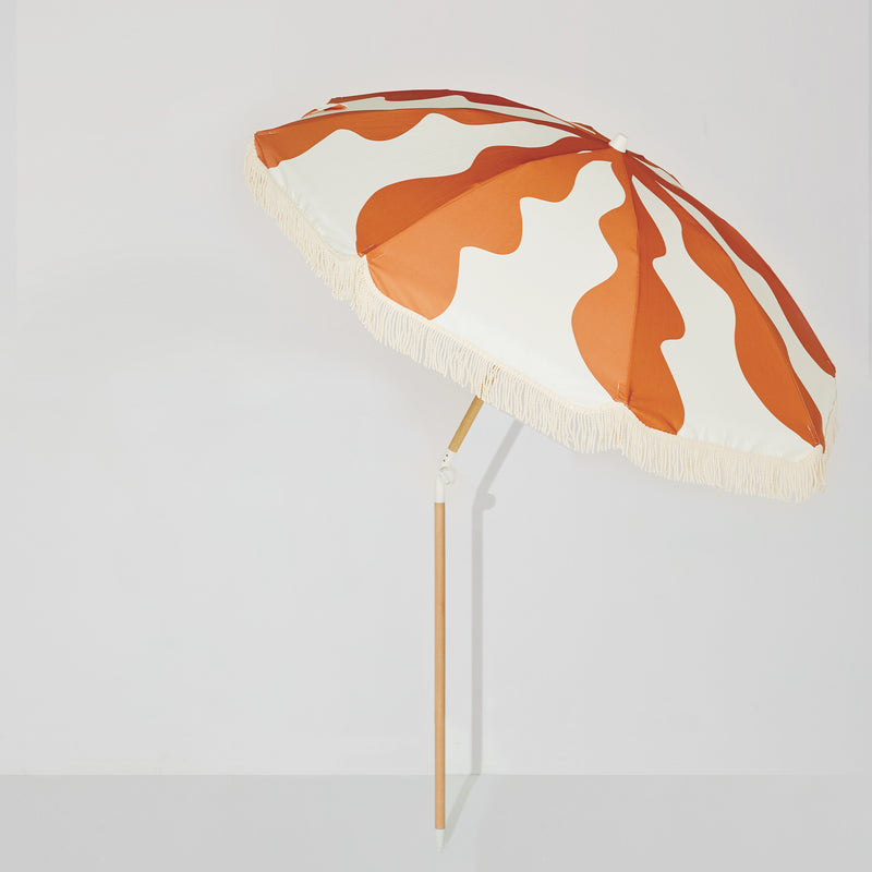 Premium Beach Umbrella - Burnt Orange Sun Flare