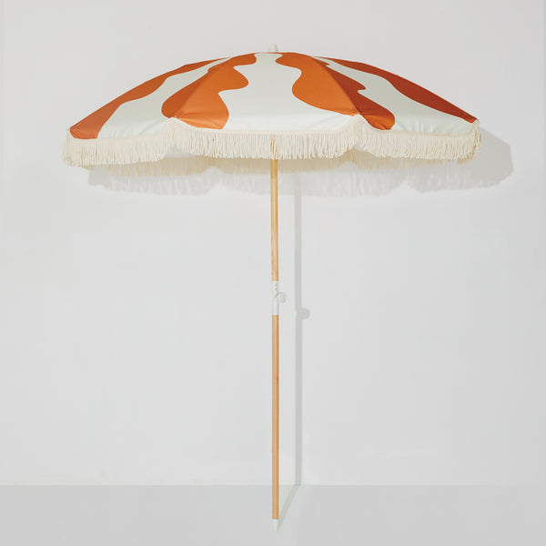 Premium Beach Umbrella - Burnt Orange Sun Flare
